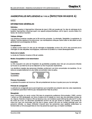 Avis d'infection à Haemophilus Influenzae de type b