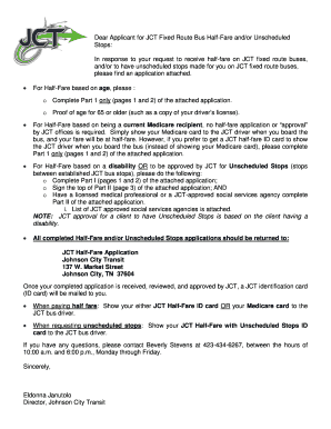 Johnson City Transit Half-Fare Application