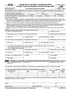 Form 3520 Foreign Trusts and Gifts