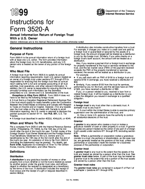 Form 3520-A Annual Information Return of Foreign Trust