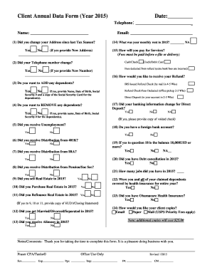Client Annual Data Form