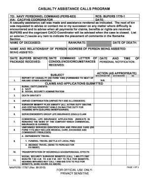 Casualty Assistance Calls Program Form