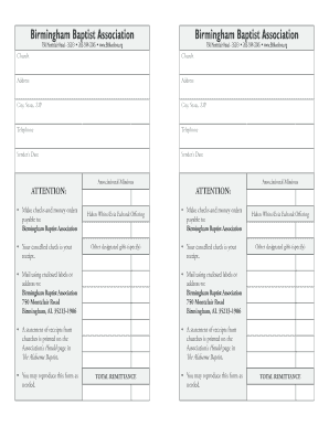 Birmingham Baptist Association Donation Form