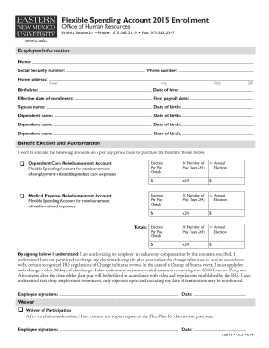 Flexible Spending Account Enrollment Form