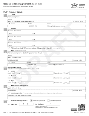 Queensland Residential Tenancy Agreement
