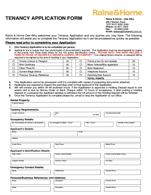 Tenancy Application Form