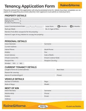 Tenancy Application Form