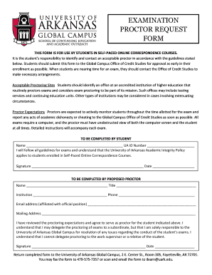 University of Arkansas Proctor Request Form