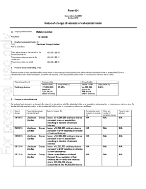 fillable online asx com form 604 change in interests of substantial form 604
