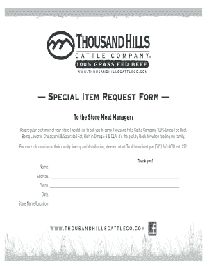 Special Item Request Form
