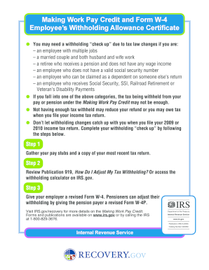 Form W-4 Employee Withholding Allowance Certificate