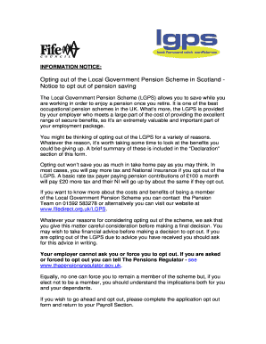 Local Government Pension Scheme Opt-Out Notice