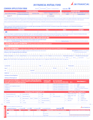 JM Financial Mutual Fund Common Application Form