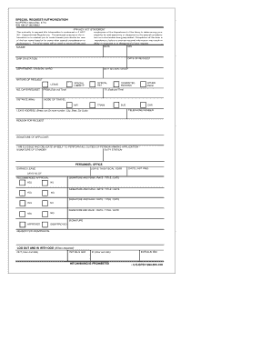US Navy Special Request Authorization Form