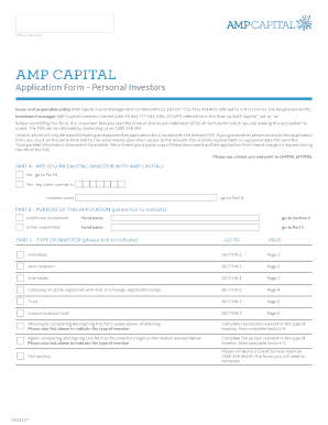 AMP Capital Personal Investors Application Form
