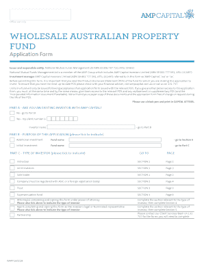 Wholesale Australian Property Fund Application Form
