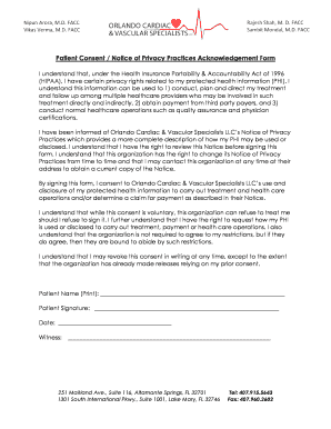 HIPAA Privacy Practices Consent Form