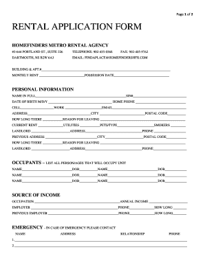 Rental Application Form