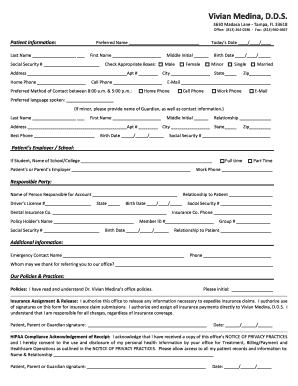 Dental Patient Information Form