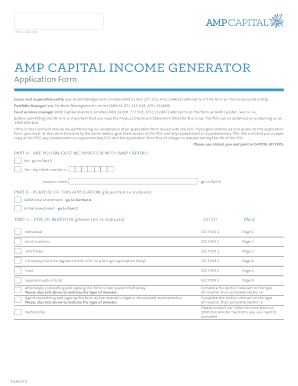 AMP Capital Income Generator Application Form