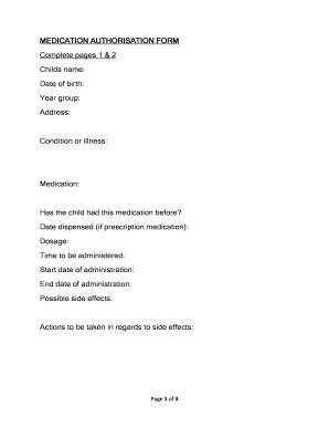 Medication Authorization Form