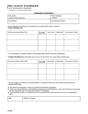 Designation of Beneficiary Form