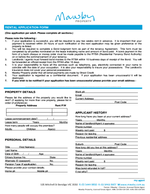 Rental Application Form