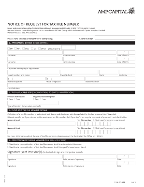 Tax File Number Request Form