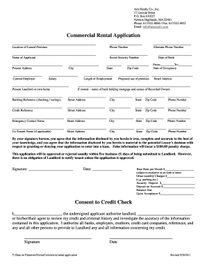 Commercial Rental Application