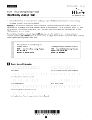HI529 Beneficiary Change Form