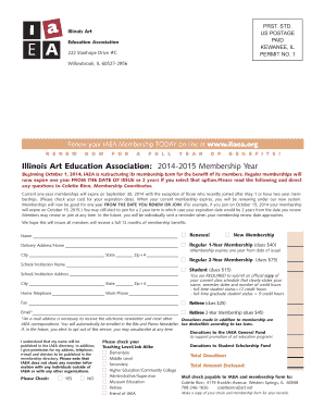 Illinois Art Education Association Membership Renewal Form