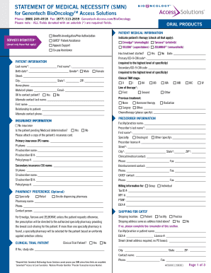 Statement of Medical Necessity for Genentech BioOncology