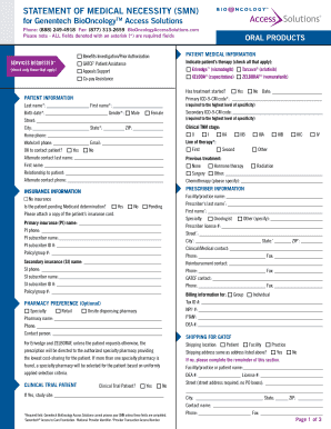 Statement of Medical Necessity for Genentech BioOncology