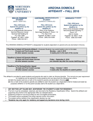 Arizona Domicile Affidavit