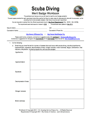 Scuba Diving Merit Badge Workbook
