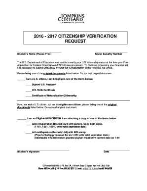 Citizenship Verification Request Form