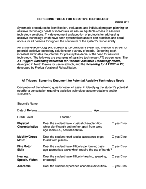 Assistive Technology Screening Tool