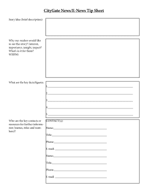 CityGate News Story Idea Submission Form