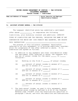 US Federal Tax Collateral Agreement
