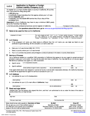 California LLC-5 Form