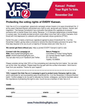 Vote Yes on 2 Pledge Form