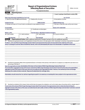 Form 8937 Report of Organizational Actions