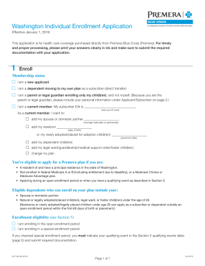 Washington Individual Enrollment Application