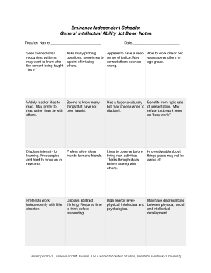 General Intellectual Ability Notes