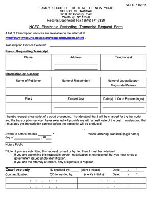 New York Transcript Request Form