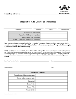 Request to Add Course to Transcript
