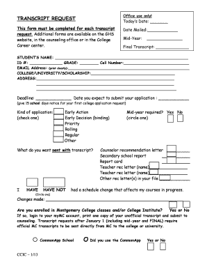 Transcript Request Form