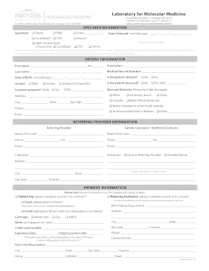 Laboratory for Molecular Medicine Cardiomyopathy Requisition Form