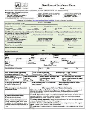 New Student Enrollment Form