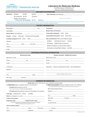 Laboratory for Molecular Medicine Requisition Form